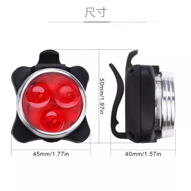 鋁合金COB強光防水自行車燈 USB充電LED前燈（紅光） 安全警示燈尾燈（紅光） 腳踏車單車夜騎照明裝備 公路車配件-細節圖8