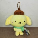 三麗鷗Sanrio布丁狗 坐姿圍巾POMPOMPURIN裝飾擺設6英吋玩偶 正版雷射標籤 可愛卡通造型嬰幼兒絨毛玩具-規格圖4