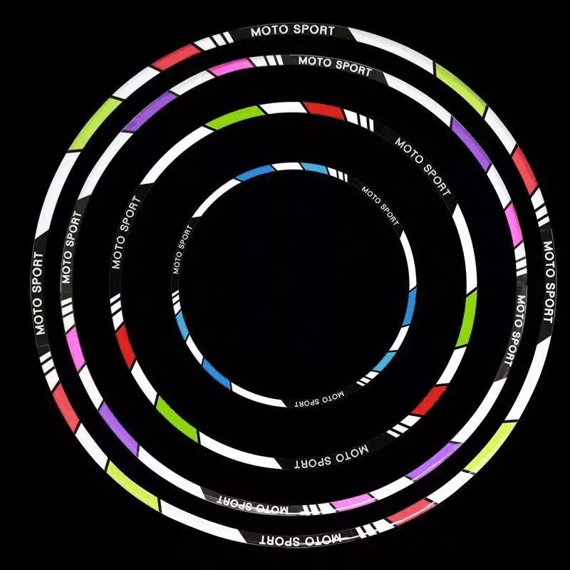 機車13寸輪框反光防水車輪貼 摩托車輪胎鋼圈PVC貼紙 電動車反光膜 改裝配件 / KRV180適用 一組四面貼兩個輪-細節圖2