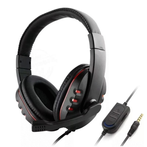 頭戴式電競耳機 電腦PS4遊戲耳罩式耳麥 360度線控環繞音效降噪麥克風 柔軟親膚耳罩 紅色