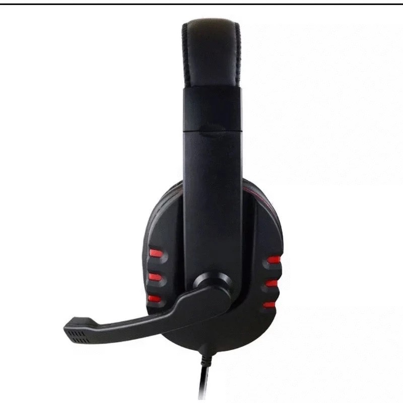 頭戴式電競耳機 電腦PS4遊戲耳罩式耳麥 360度線控環繞音效降噪麥克風 柔軟親膚耳罩 紅色-細節圖4