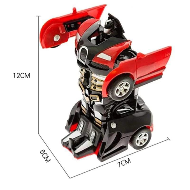 兒童變形金剛碰撞變形 嬰幼兒機器人玩具車 慣性賽車汽車模型 生日禮物 黃色-細節圖9