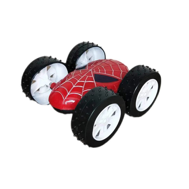 四驅動慣性雙面翻跟斗特技車 蜘蛛人造型360度轉向翻轉耐摔耐磨汽車玩具 益智兒童嬰幼兒教育教具 黑紅色-細節圖5