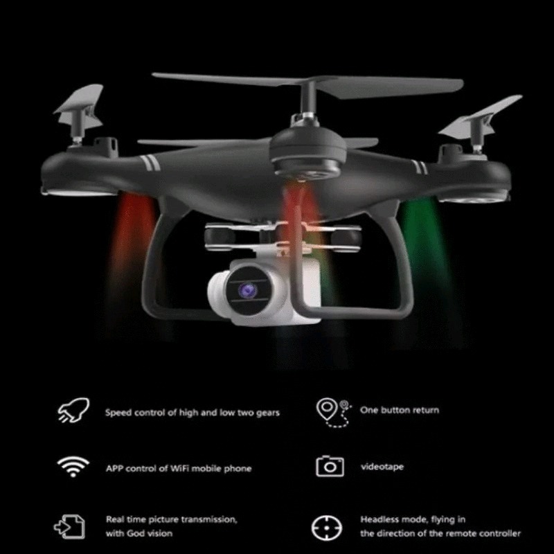 無人機航拍wifi實時圖傳四軸飛行器 LED炫彩燈光USB充電手機遙控 戶外HD高清攝影鏡頭 酷白-細節圖2