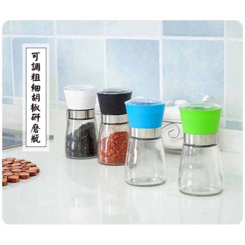 黑胡椒粉研磨器 顆粒研磨瓶 手動玻璃研磨器 芝麻粗鹽旋轉調味瓶 居家創意廚房廚具 燒烤玫瑰鹽料理烹飪瓶-細節圖2