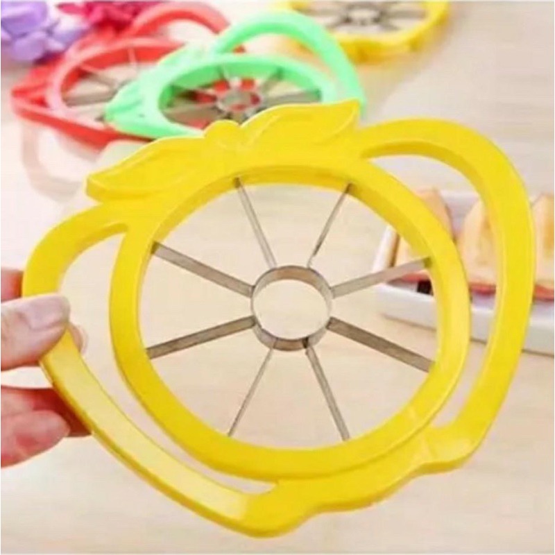 蘋果切片器 不鏽鋼切蘋果器 水果分割分離器 削水果刀 廚房不銹鋼去核器 烘焙廚具 黃色-細節圖7