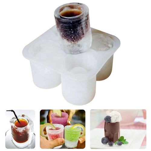 冰杯模具推薦,創意冰塊杯,矽膠模具,酒杯 DIY四格製冰模具