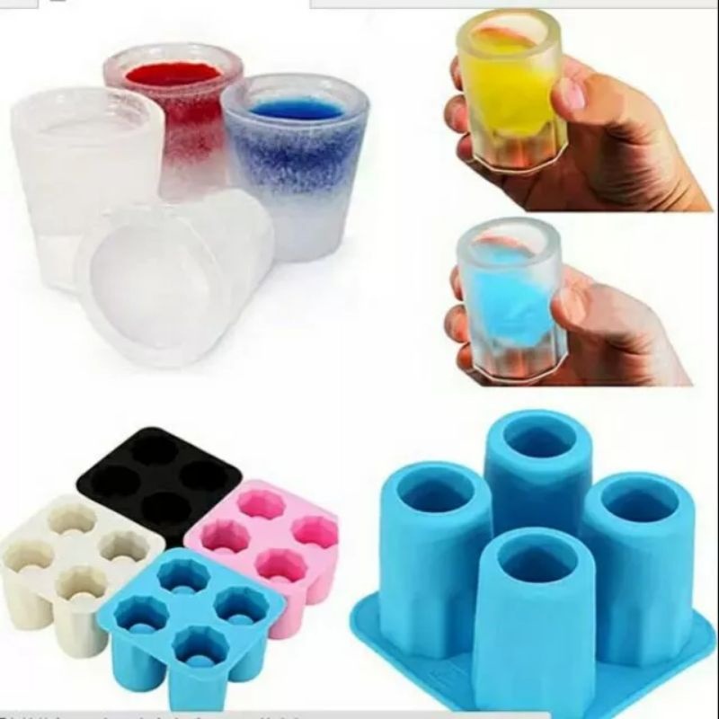 冰杯模具推薦,創意冰塊杯,矽膠模具,酒杯 DIY四格製冰模具-細節圖5