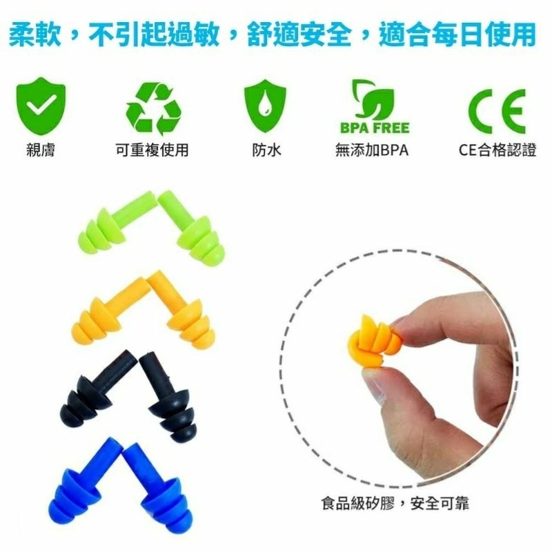 隔音降噪耳塞推薦 防噪音耳塞 睡眠耳塞推薦 矽膠游泳耳塞 水上活動防水耳塞 聖誕樹造型耳塞 打呼靜音睡覺耳塞-細節圖4