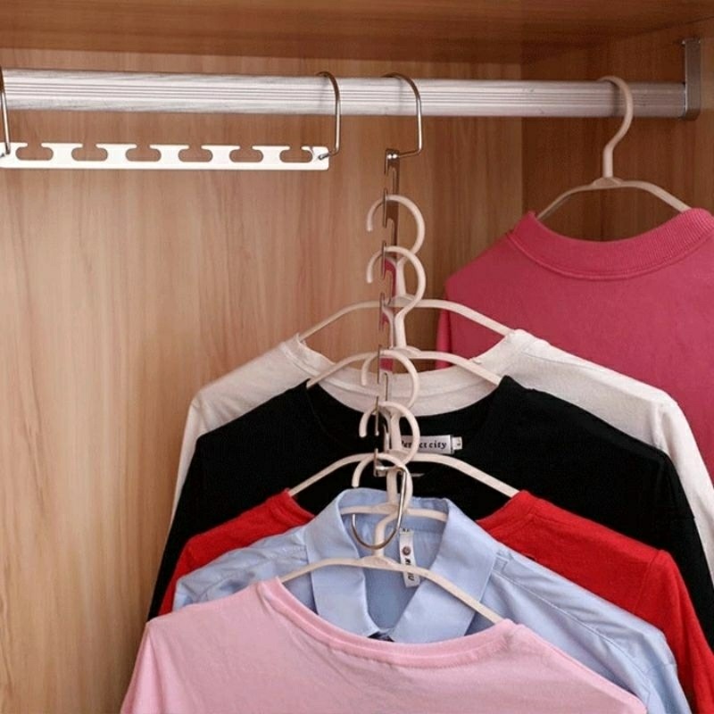 不鏽鋼折疊衣架推薦 不銹鋼收納衣架推薦 不鏽鋼衣架 摺疊衣架 多功能衣架 6孔掛鉤衣架 宿舍居家衣櫃衣架 防水收納曬衣架-細節圖5