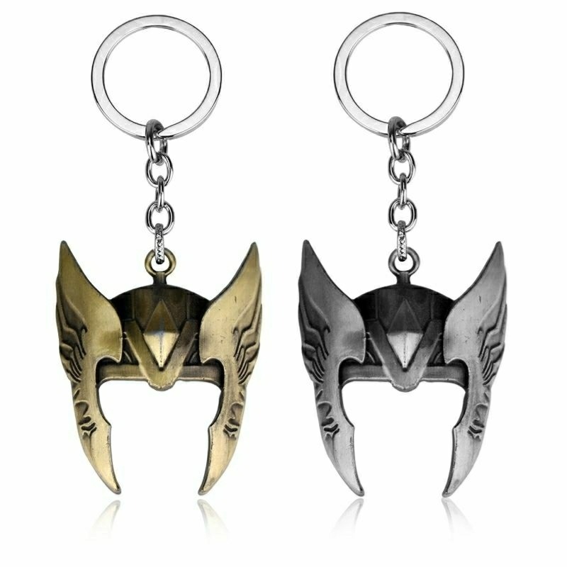 漫威雷神索爾面具吊飾,復仇者聯盟鑰匙扣,合金頭盔造型鑰匙扣,包包裝飾吊墜-細節圖2