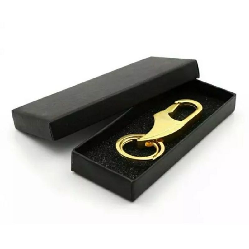 盒裝雙環合金腰掛鑰匙圈,簡約時尚金屬鑰匙扣,汽車鑰匙雙鉤吊墜-細節圖2