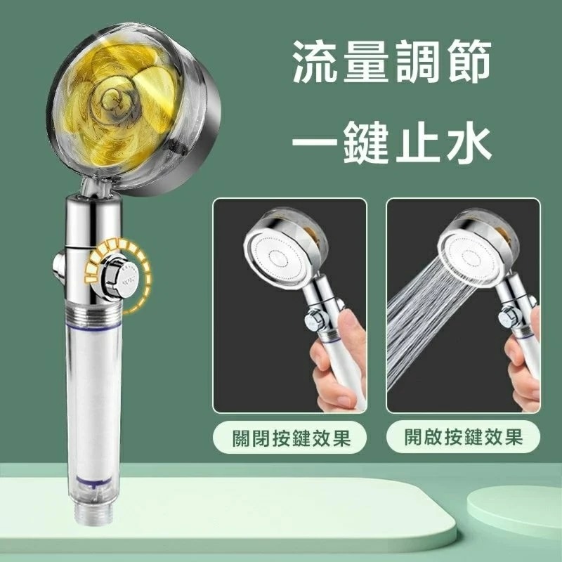 渦輪增壓螺旋槳淋浴花灑蓮蓬頭,小蠻腰浴室沐浴水壓調節花灑頭,水量調節淋浴頭-細節圖4