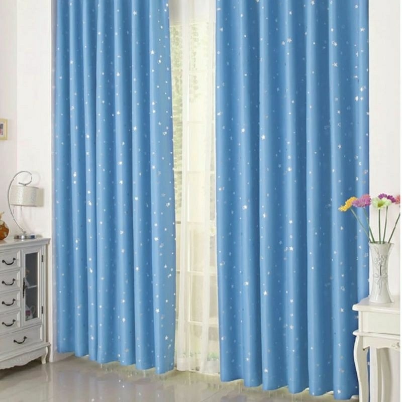 璀璨星空遮光窗廉,來自星星的你隔音隔熱窗簾,北歐現代簡約落地窗窗簾布,居家生活居家裝飾防曬遮陽布-細節圖9