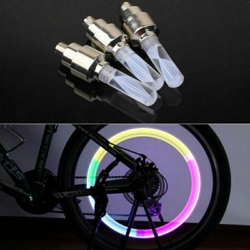 七彩自行車氣嘴燈,單車酷炫輪胎氣門燈,腳踏車扇面LED風火輪燈,螢光棒夜間警示燈,摩托車氣嘴燈-細節圖2