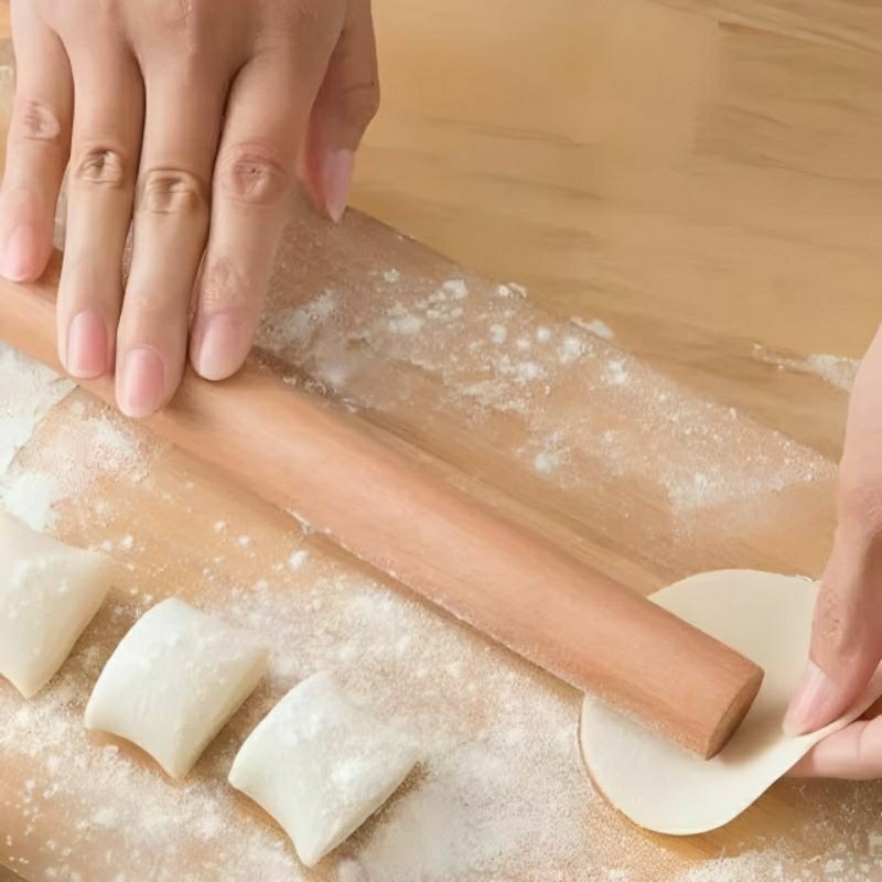 烘焙實木擀麵杖,家用餃子皮擀麵棍,廚房原木壓麵棍,木製木頭麵皮擀麵棒-細節圖2