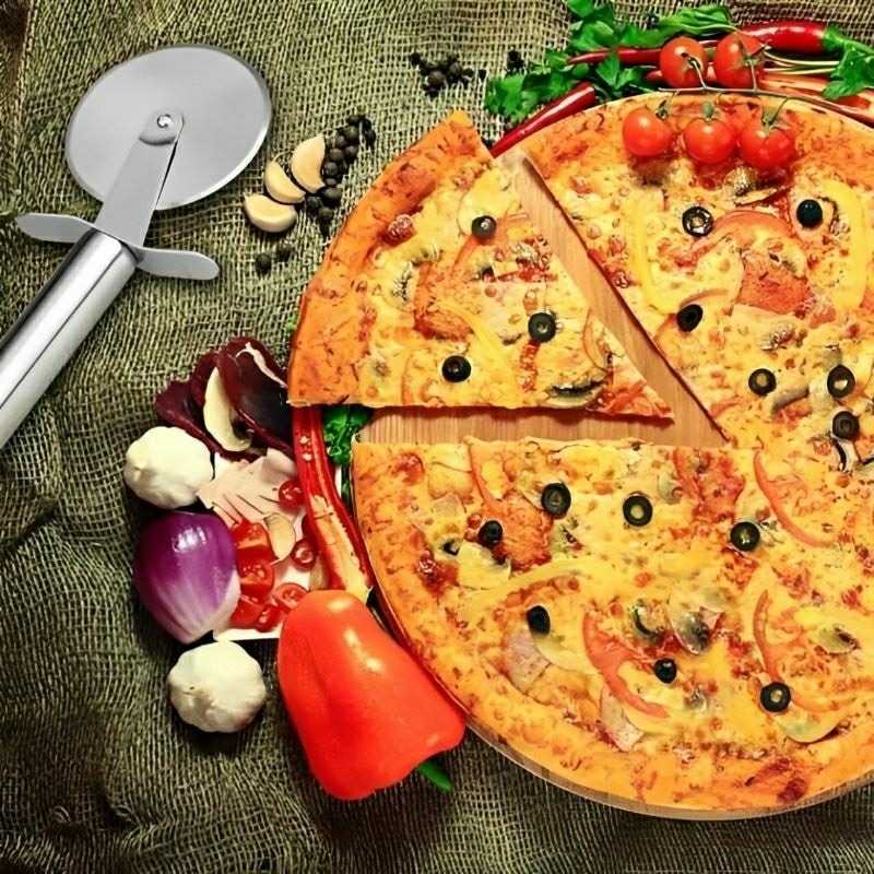 不鏽鋼批薩滾輪切刀,披薩不銹鋼滾刀,廚房烘焙pizza切片刀,比薩切割器滾輪-細節圖2