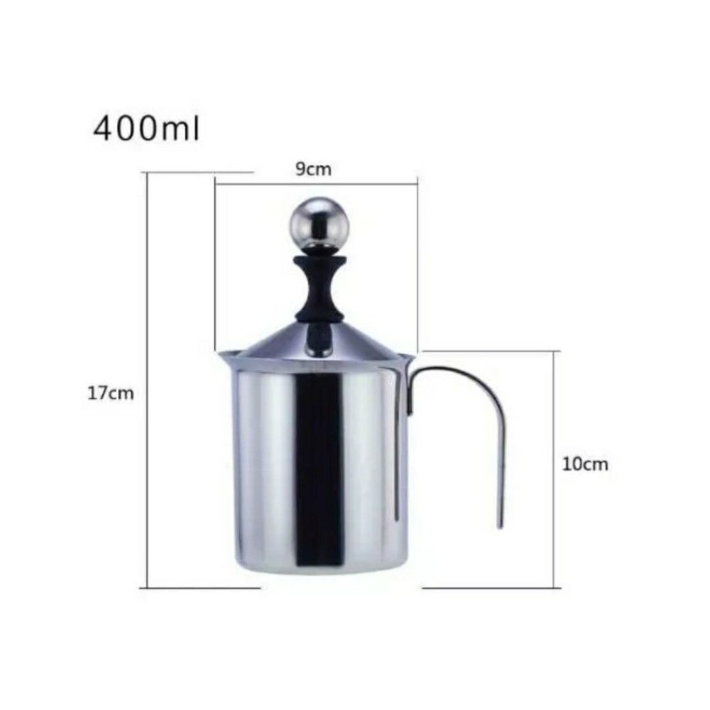 雙層濾網不鏽鋼手動打奶泡器,牛奶咖啡奶泡壺,卡布奇諾不銹鋼奶泡杯,咖啡手打奶泡製作器,手壓奶泡生成器-細節圖7