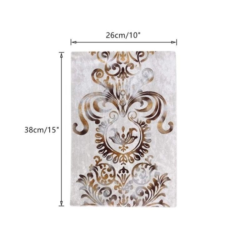 現代簡約時尚桌墊,北歐奢華餐桌布藝茶几墊,米白色歐式創意燙金餐墊-細節圖2
