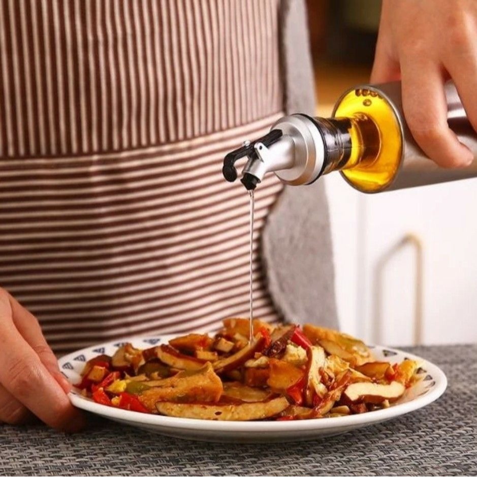 廚房密封按壓玻璃防漏調味瓶,家用寬口徑大容量收納瓶,醬油瓶,醋瓶,烹飪料理瓶,玻璃瓶/300ml-細節圖3