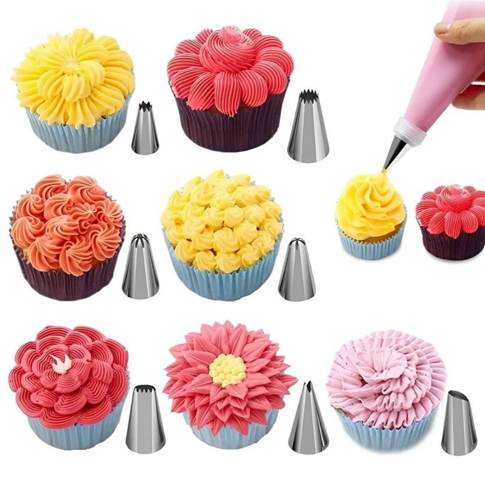 83件套烘焙蛋糕裱花嘴套裝,廚房DIY不鏽鋼裱花嘴,餅乾蛋糕派對點心模具,專業裱花釘擠壓袋-細節圖2