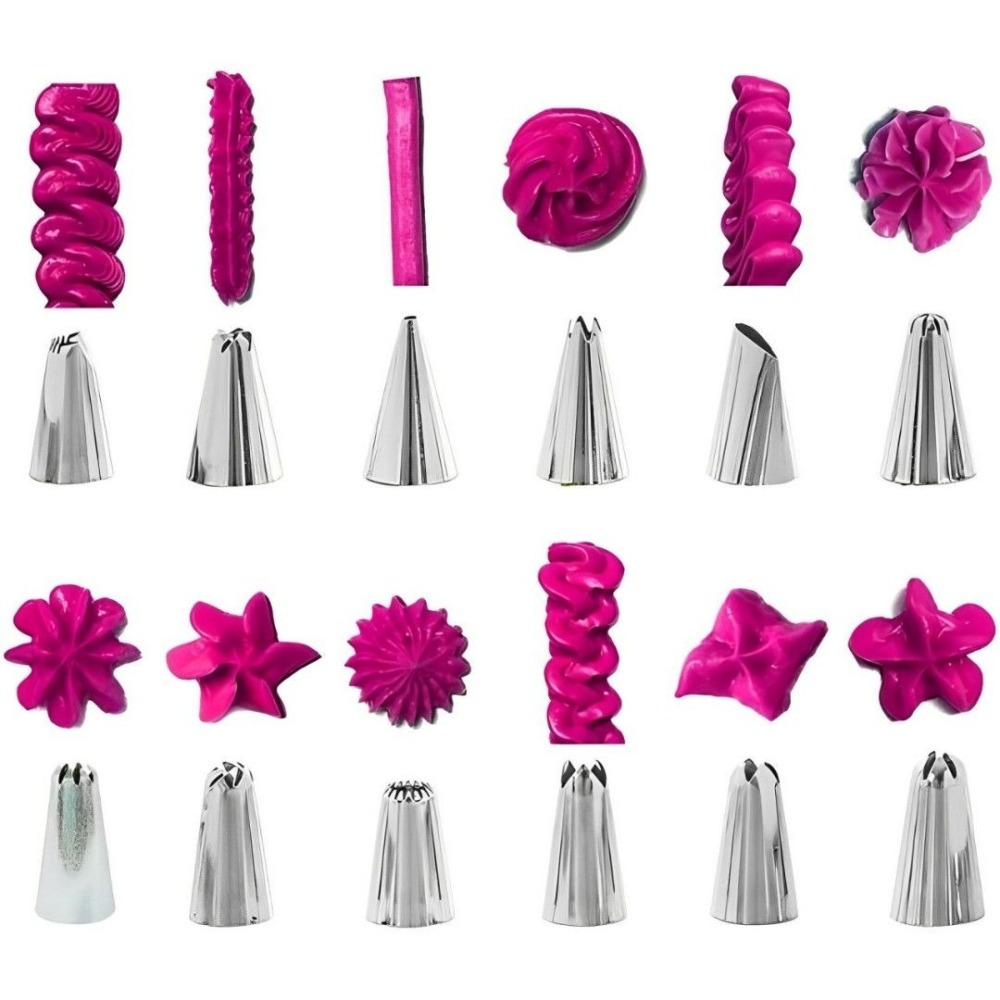 83件套烘焙蛋糕裱花嘴套裝,廚房DIY不鏽鋼裱花嘴,餅乾蛋糕派對點心模具,專業裱花釘擠壓袋-細節圖6
