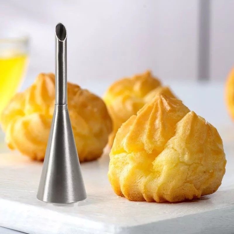 5入304不鏽鋼泡芙裱花嘴,廚房烘焙北海道戚風裱花嘴,不銹鋼奶油泡芙嘴,長花嘴,擠花嘴-細節圖3