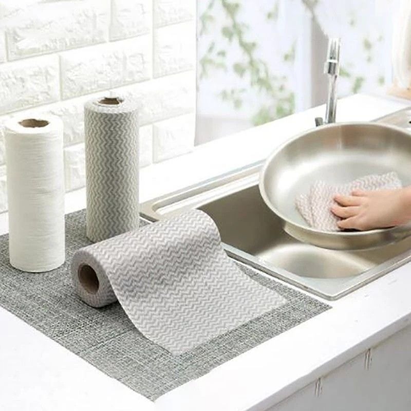 50片一次性廚房清潔抹布,柔軟吸水洗碗擦拭布,免洗清潔布,百潔布無紡布,擦手巾-細節圖3