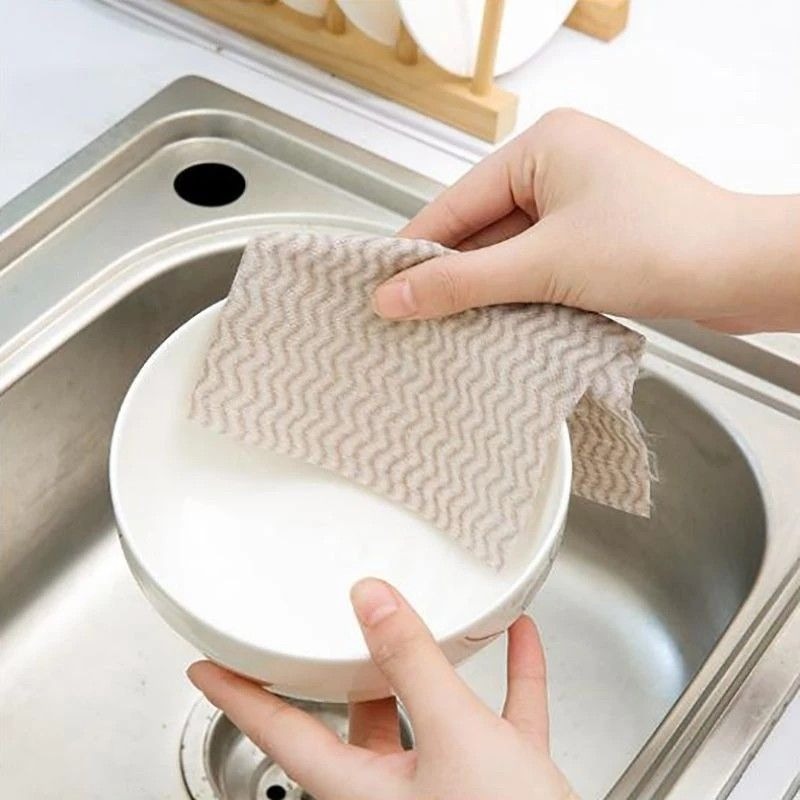 50片一次性廚房清潔抹布,柔軟吸水洗碗擦拭布,免洗清潔布,百潔布無紡布,擦手巾-細節圖4