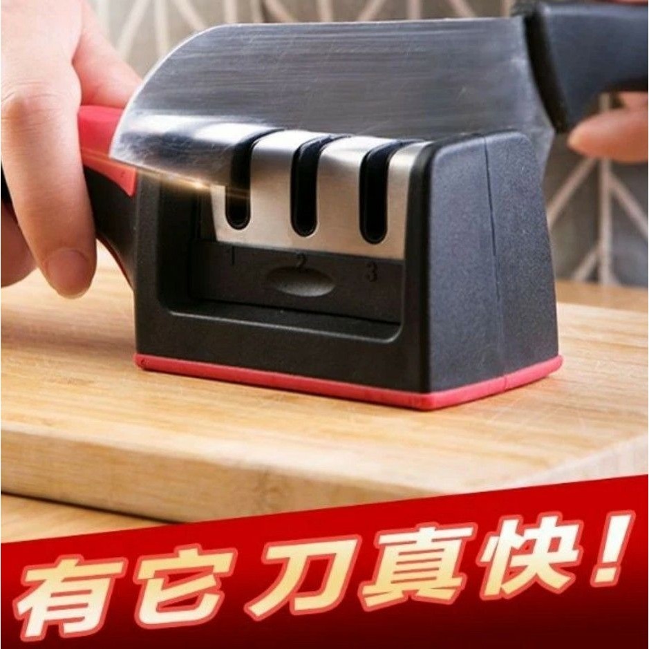 多功能手持金剛三段磨刀器,廚房手動快速菜刀磨刀器,家用雙面開鋒刀具磨刀石-細節圖9