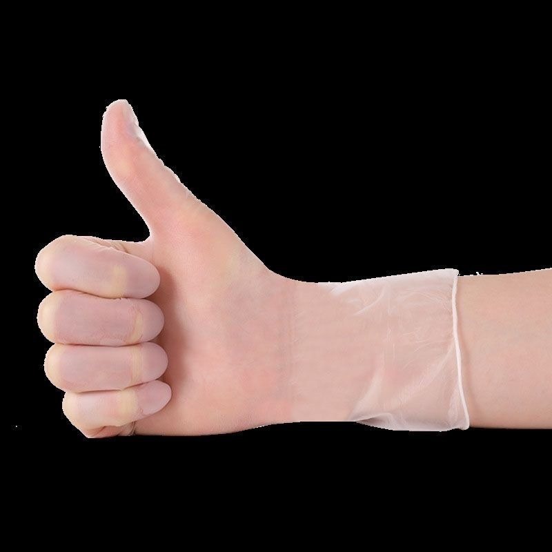 100件一次性食品PVC手套,廚房餐廳燒烤橡乳膠薄膜防水透明手套,衛生手套-細節圖4