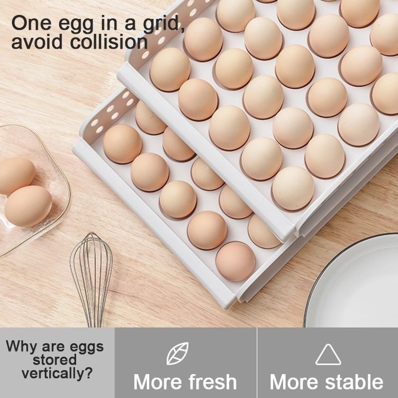 廚房30格雞蛋收納盒,食物保鮮雞蛋整理架,可堆疊蛋架-細節圖4