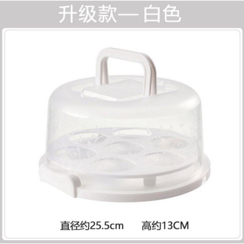 手提便攜8吋透明生日蛋糕盒,家用烘焙圓形水果保鮮盒,蛋塔甜點點心收納盒-細節圖9