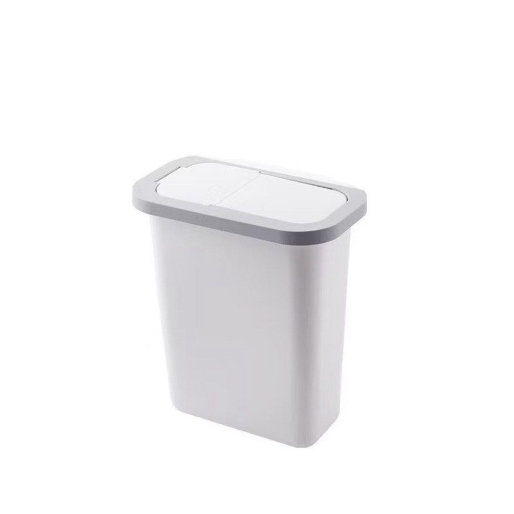 櫥櫃門帶蓋掛式垃圾桶,免彎腰廚房長筒推蓋懸掛雜物收納桶,簡約回收桶-細節圖6