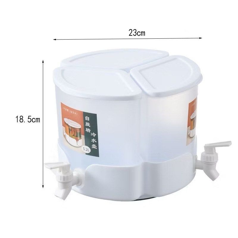 三合一冰箱旋轉冷水壺,大容量5.2L帶水龍頭飲料分配器,水果茶壺冷水桶-細節圖9