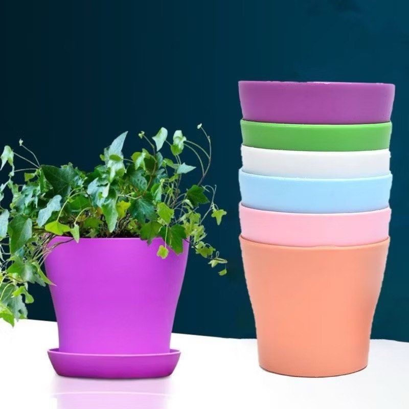 綠色植物多肉植物花盆,簡約仙人掌種植盆器,加厚陽台庭院花園綠化植物盆,排水透氣通風盆栽,綠色/紫色-細節圖2