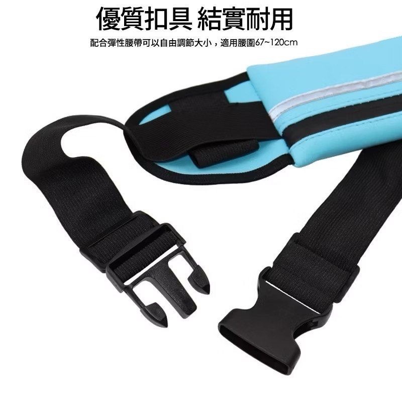 休閒運動腰包,戶外跑步大容量防水手機袋,多功能安全反光條騎行收納包,隨身工作腰包,黑色/螢光綠/藍色/橘色-細節圖3