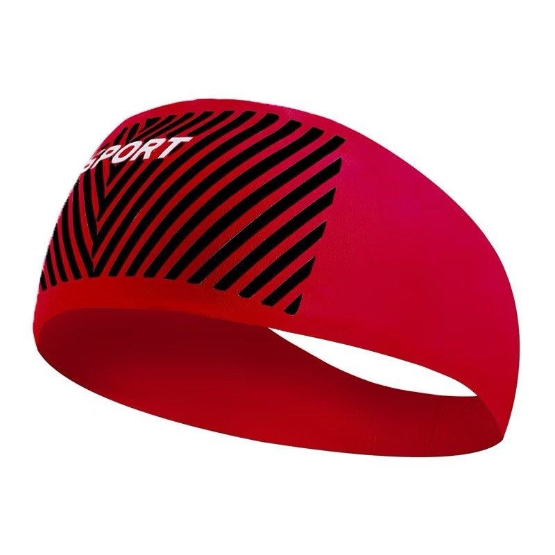 印花字母吸汗跑步髮帶,戶外運動時尚頭巾,瑜珈籃球騎行止汗帶,紅色-細節圖2