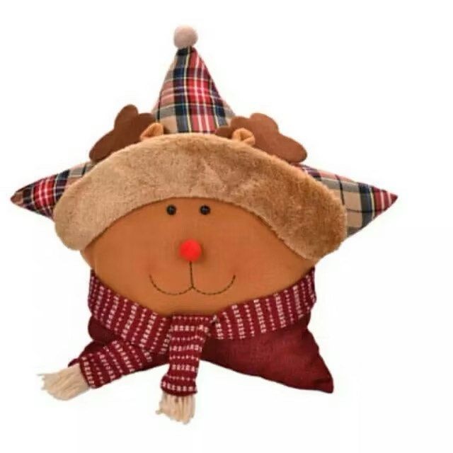 聖誕節五角星麋鹿抱枕,客廳沙發靠枕,創意耶誕節氣氛裝飾枕頭,聖誕交換禮物-細節圖5