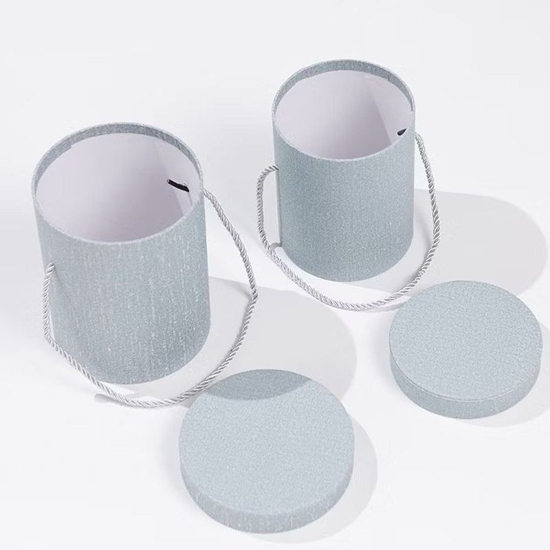 圓形花藝抱抱桶,迷你鮮花包裝盒,園藝手提禮盒花束盒,簡約時尚圓桶,聖誕禮物盒-細節圖3