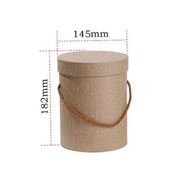 圓形花藝抱抱桶,迷你鮮花包裝盒,園藝手提禮盒花束盒,簡約時尚圓桶,聖誕禮物盒-細節圖4