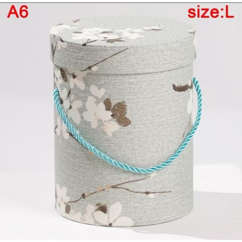 圓形花藝抱抱桶,迷你鮮花包裝盒,園藝手提禮盒花束盒,簡約時尚圓桶,聖誕禮物盒-細節圖5