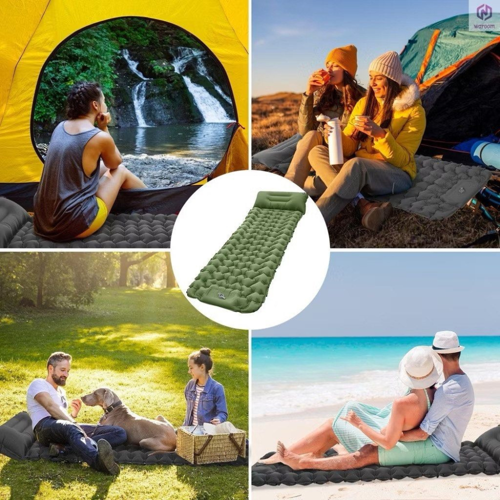 戶外露營按壓式充氣床墊,旅行帳篷腳踩充氣睡墊,便攜登山床墊-細節圖2