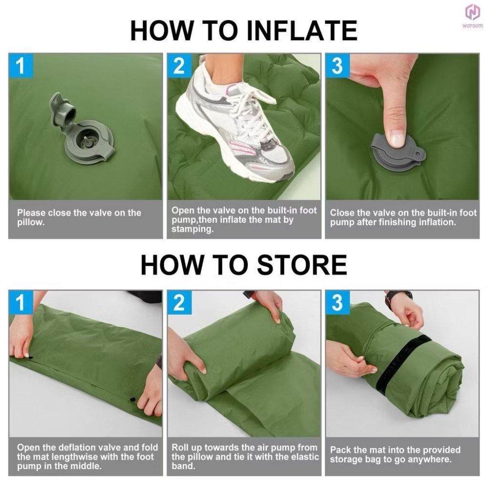 戶外露營按壓式充氣床墊,旅行帳篷腳踩充氣睡墊,便攜登山床墊-細節圖4