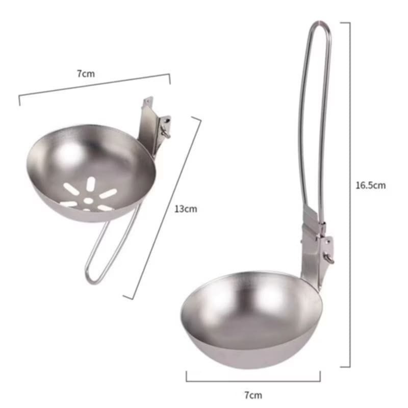 戶外不銹鋼折疊湯勺,便攜野外露營摺疊湯匙,旅行野炊不鏽鋼無孔湯勺-細節圖4