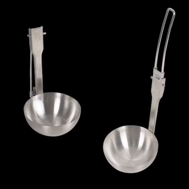 戶外不銹鋼折疊湯勺,便攜野外露營摺疊湯匙,旅行野炊不鏽鋼無孔湯勺-細節圖5