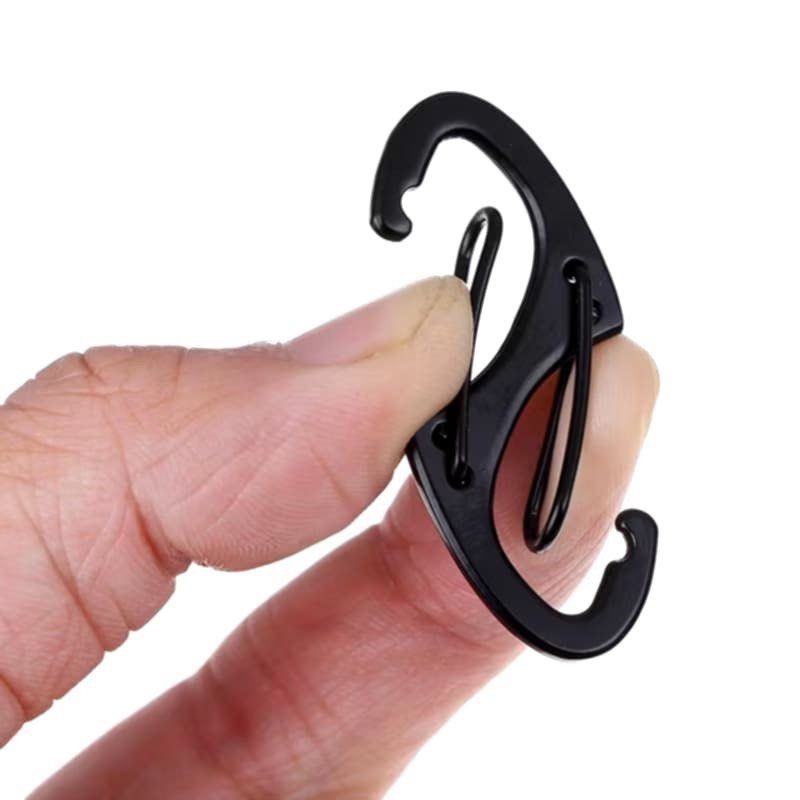 5入雙彈簧鋅合金8字登山扣,戶外露營腰帶鑰匙扣,迷你登山包彈簧扣-細節圖4