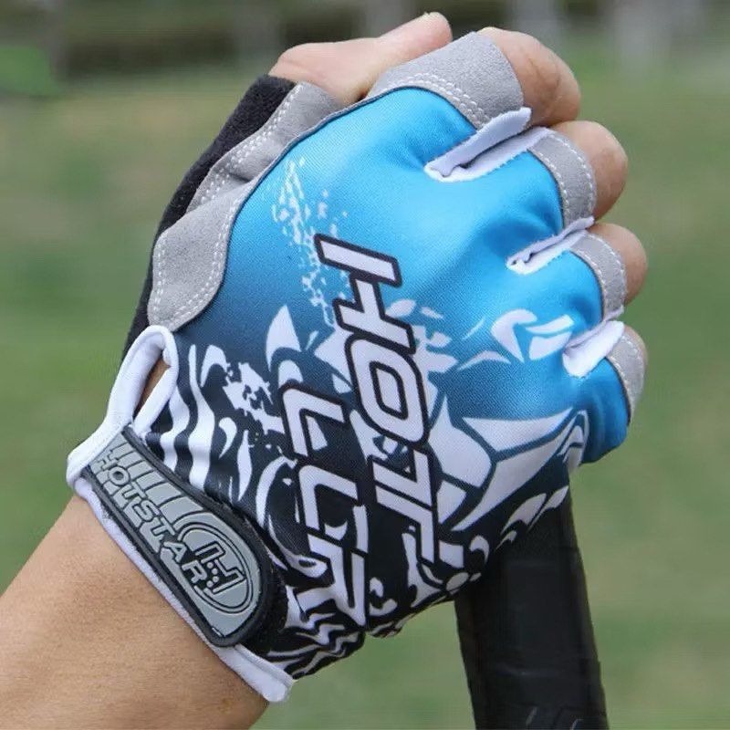 冰絲速乾透氣半指手套,戶外騎行單車防滑手套,運動健身重訓防護手套-細節圖3