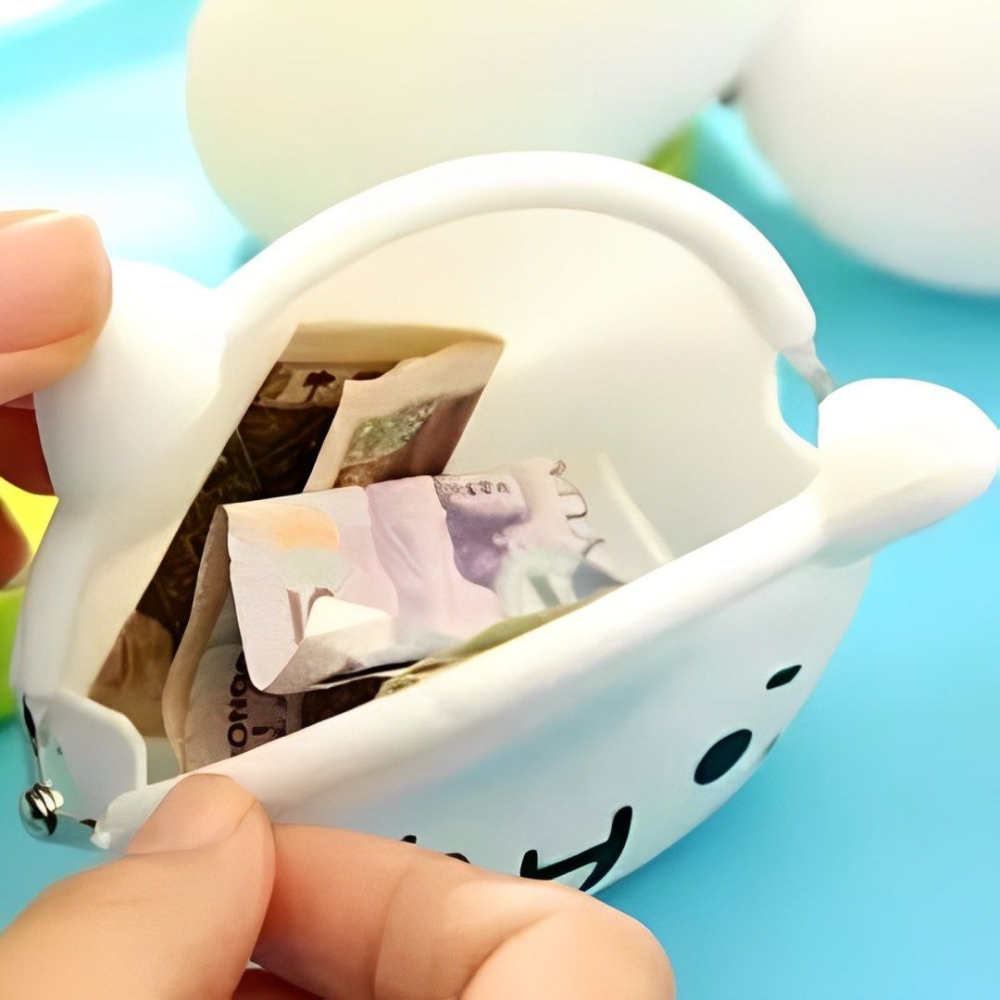 顏文字君矽膠零錢包,蠢貨小貓萬用包,創意可愛零錢袋,多功能小巧收納包-細節圖2