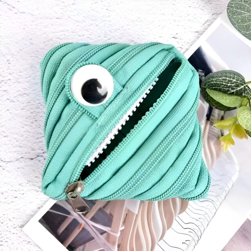 獨眼怪獸拉鏈零錢包,創意搞怪百搭零錢袋,迷你可愛收納包-細節圖2